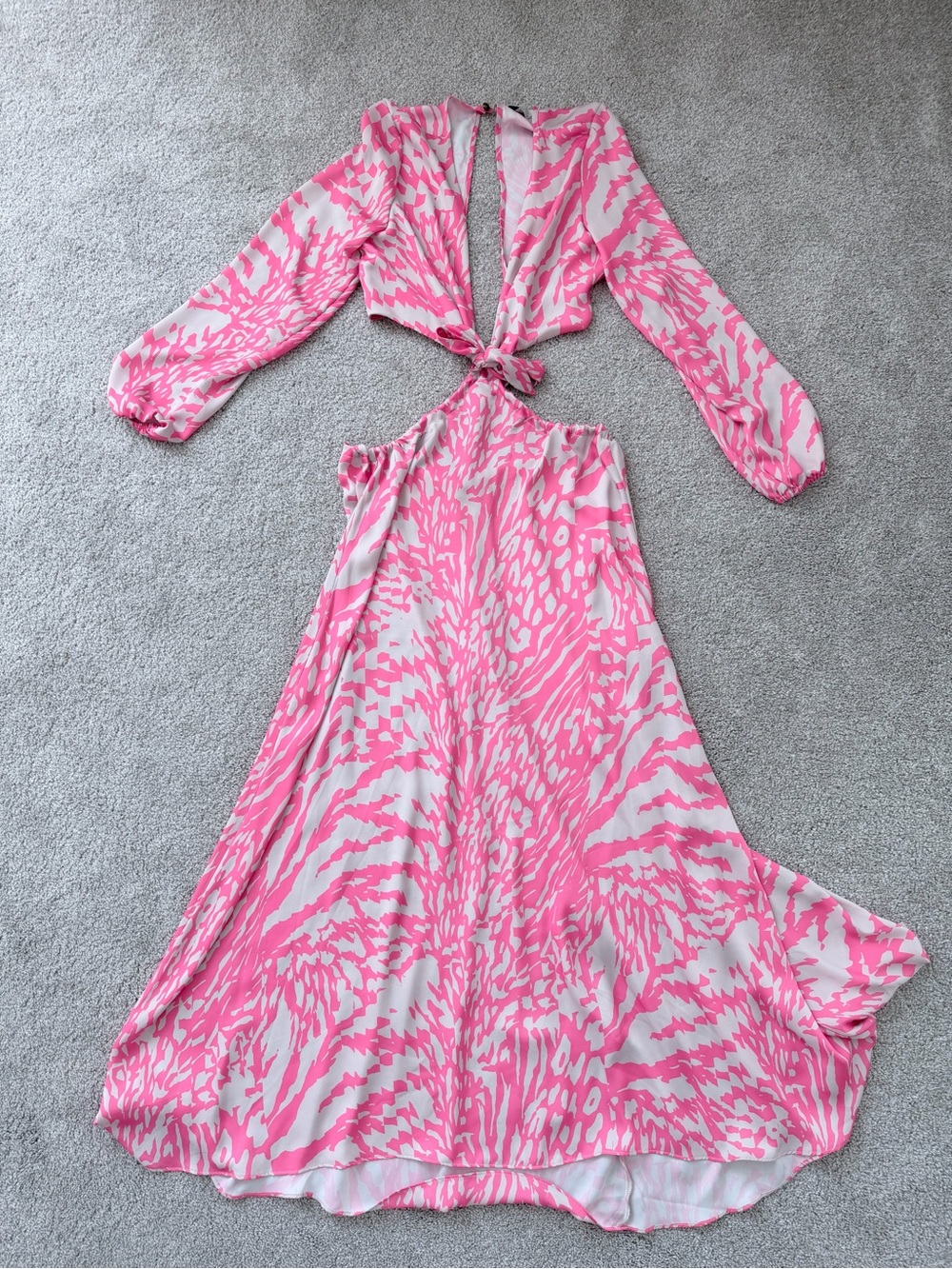 RESA Women's Pink Cutout Maxi Dress - Tie-Front